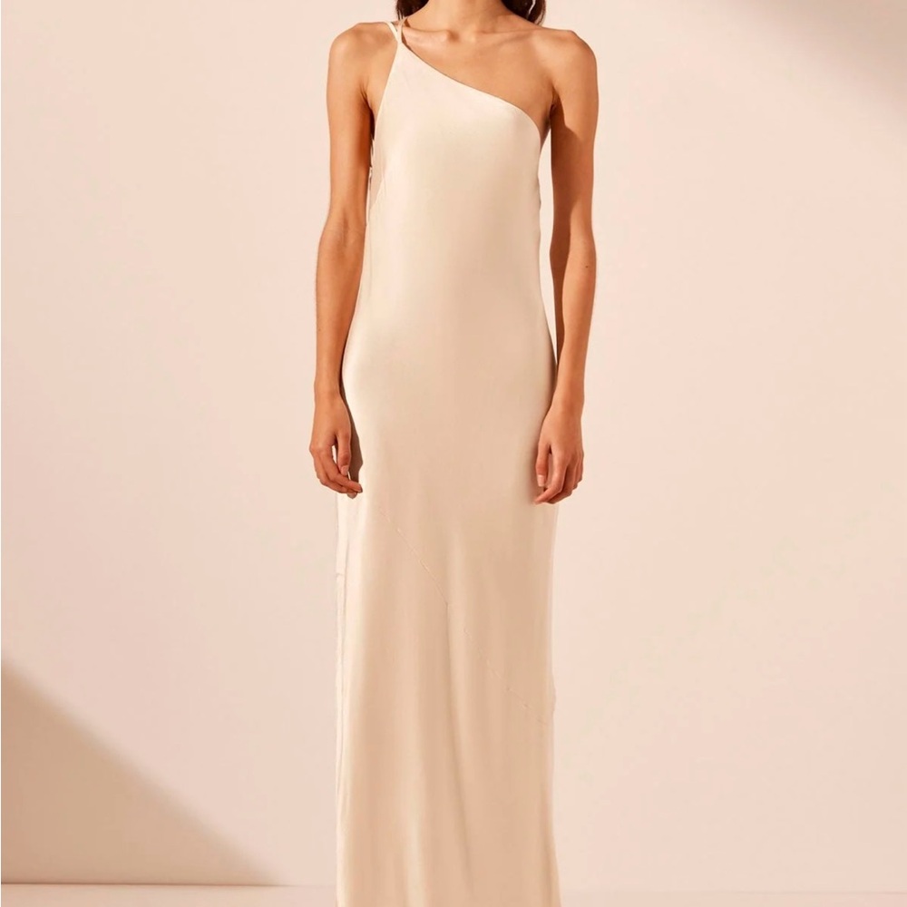 BRAND NEW Shona Joy Cream one shoulder maxi dress